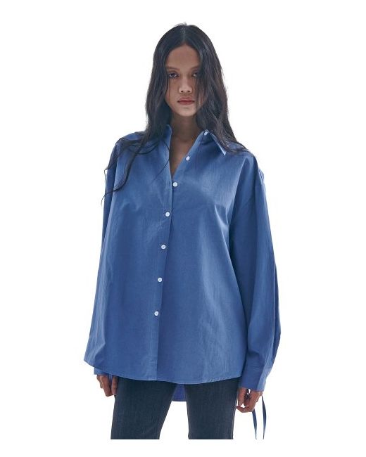 placestudio Overfit string collar side shirring point shirt