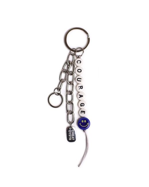 cheatoystr CERAMIC COURAGE BEADS KEY RING Ceramic container beads key ring