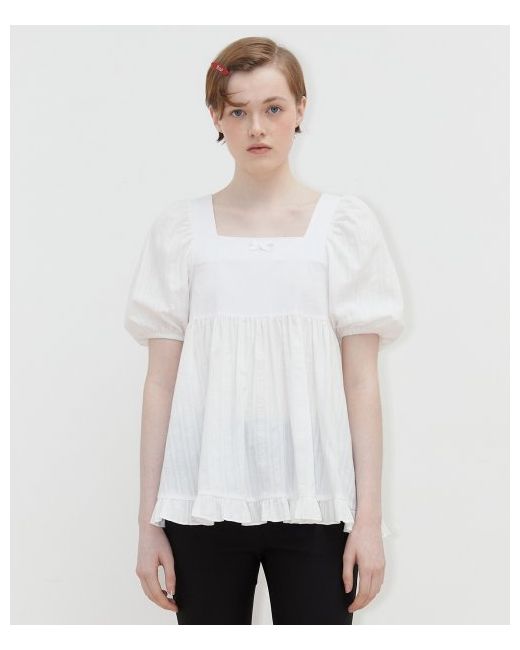 sinoon Square-Neck Puff Blouse