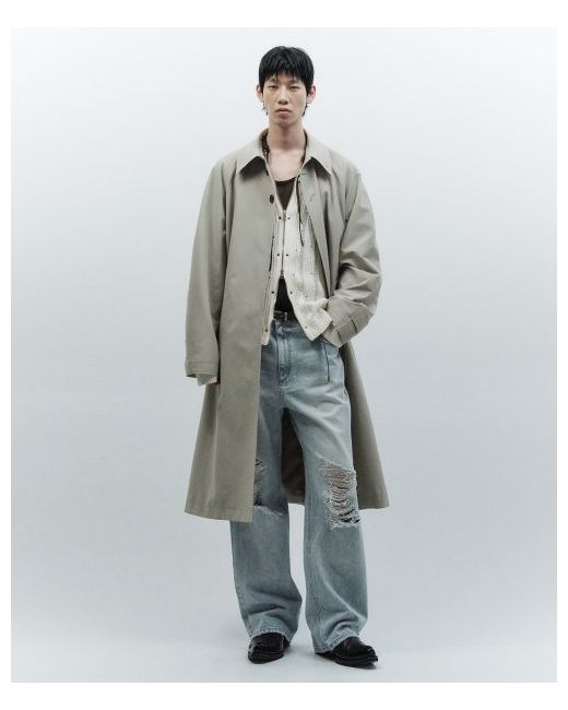 insilence Pigment Washed Balmacan Coat GRAY