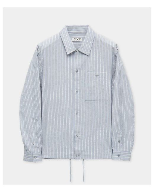 coor One-pocket striped string shirt light