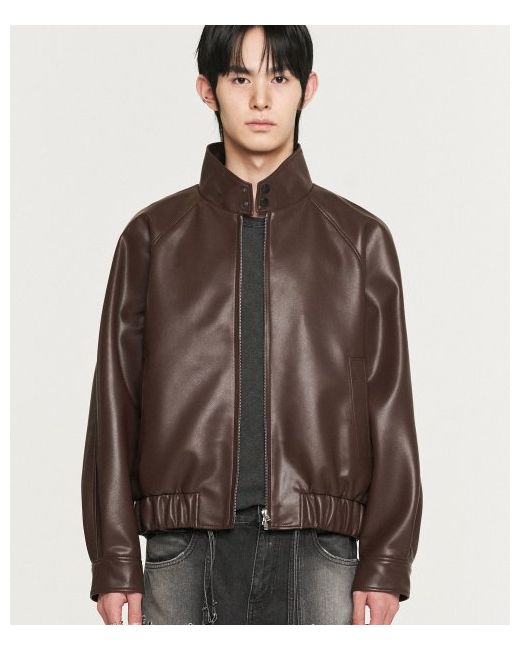 doffjason Vegan leather Harrington jacket D.