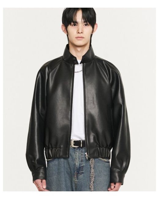 doffjason Vegan leather Harrington jacket