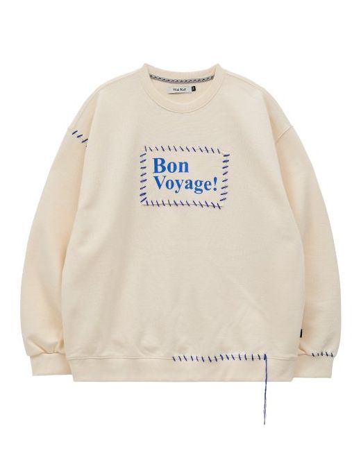 waikei Bon Voyage Hand Stitched Sweatshirt Ivory