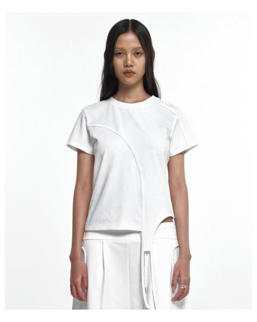 nache Asymmetric Line T-Shirt Ivory