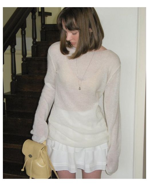 somewherebutter See-through long sleeve knit ivory
