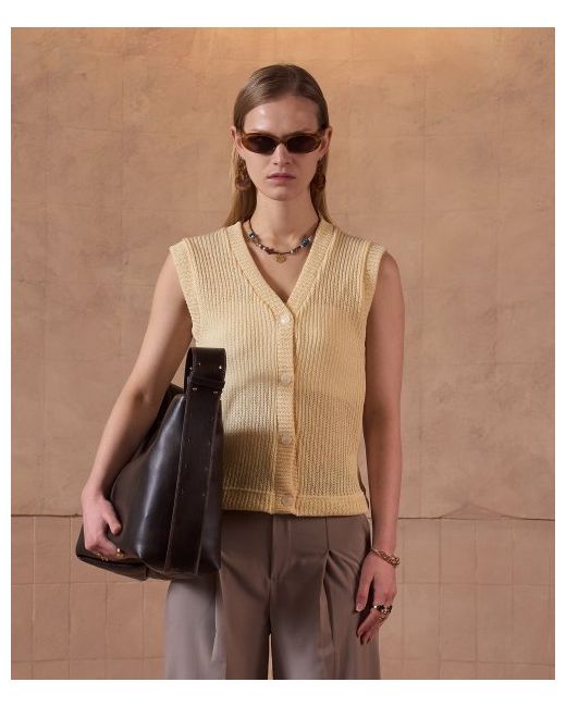 320showroom V-neck summer knit sleeveless vest cardigan