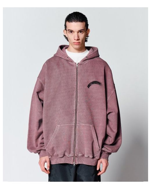 iey Oversized Motion Logo Hooded Zip-Up