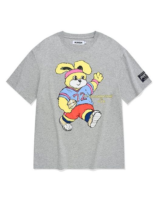 kirsh Witty Bunny Loose Fit Graphic T-Shirt Melange