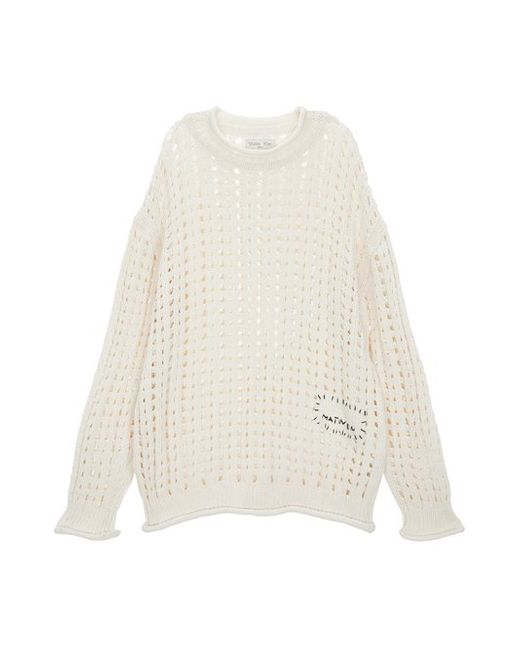 matinkim Hand Knitted Crochet Pullover Ivory