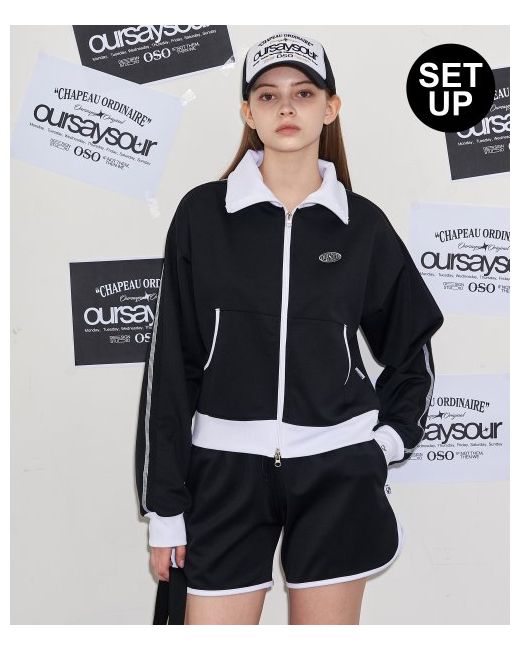 oursaysour matching line track jacket set