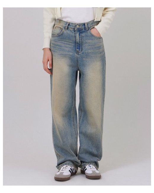 bellol Vintage two-tone washed wide denim pants