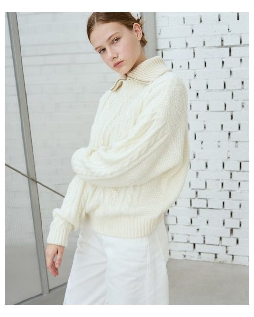 drawfitwomen Mohair cable pullover knit IVORY