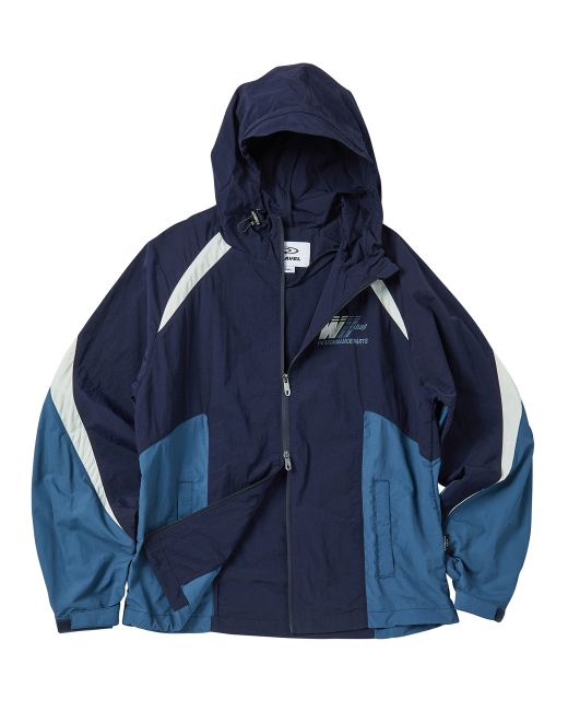 travel Trinity nylon hooded jacket navy