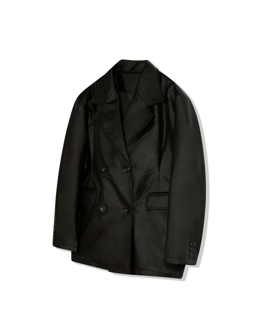 vivabrown 85-VIVA044 Vegan leather Vintage shape half jacket