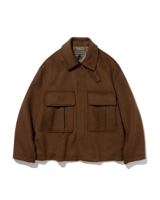 uniformbridge pocket wool short coat rust