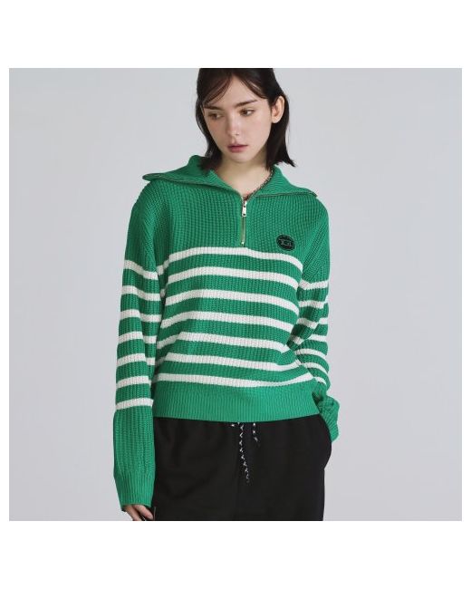 thegreenlab Striped half zip-up sweater