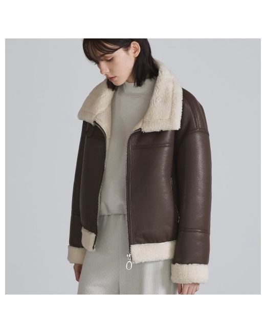 thegreenlab Eco-fur high neck mustang jacket