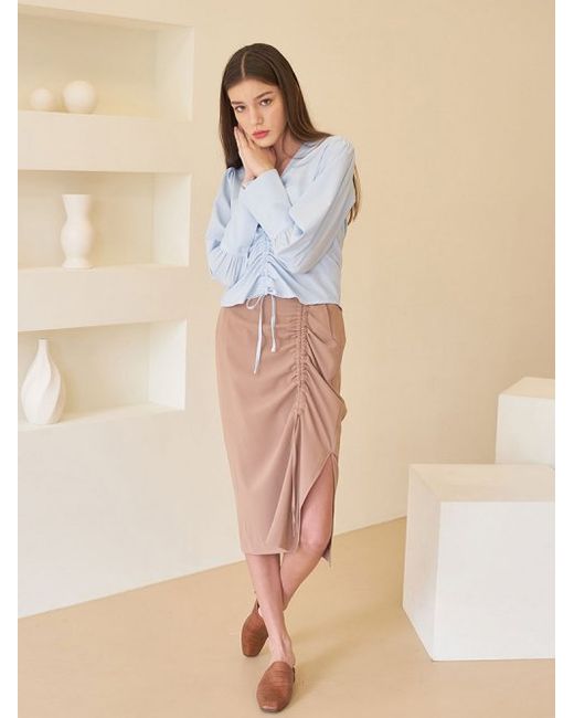 bibyseob Shirring Midi Skirt