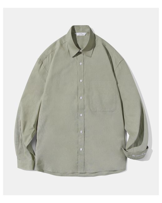 diamondlayla Standard Stitch Linen Shirt S74 Olive