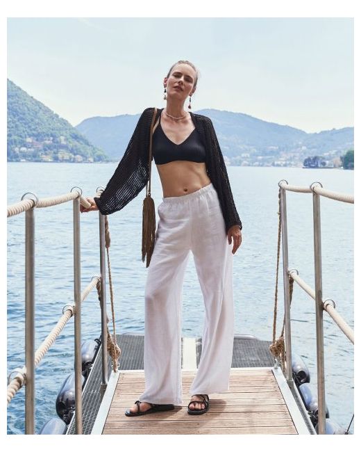 neev Natural wide linen pants ivory