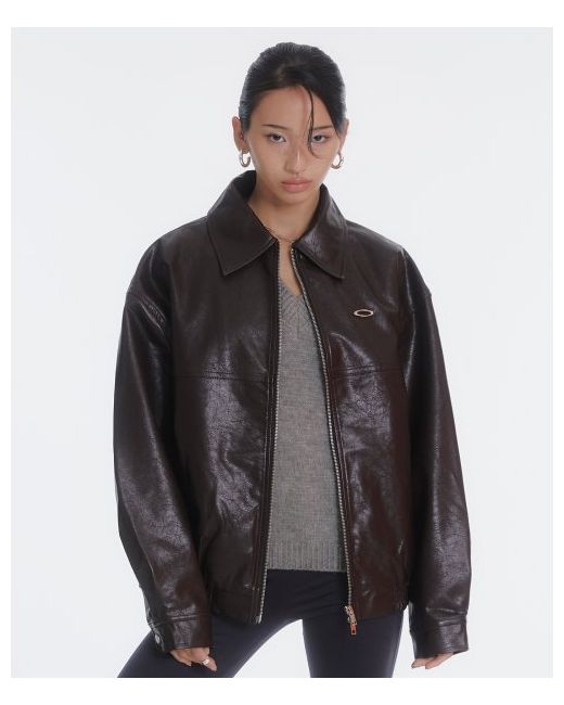 noiago NOI1174 Overfit vegan leather jacket burgundy