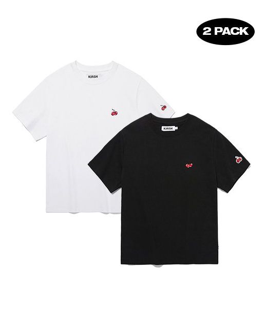 kirsh Small Cherry Standard T-shirt 2 packs Black