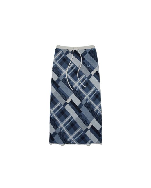 kirsh Check pattern knit long skirt