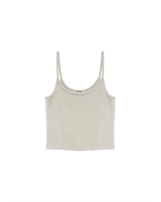 toomuchtax Ribbed Tank Top Tan