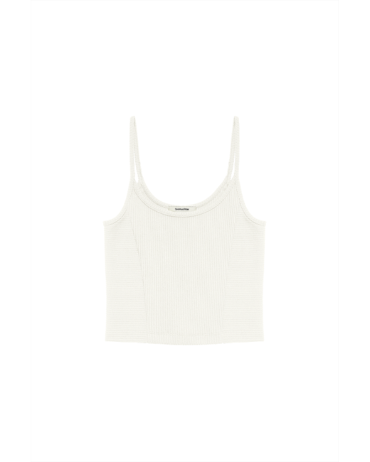 toomuchtax Ribbed Tank Top Ivory