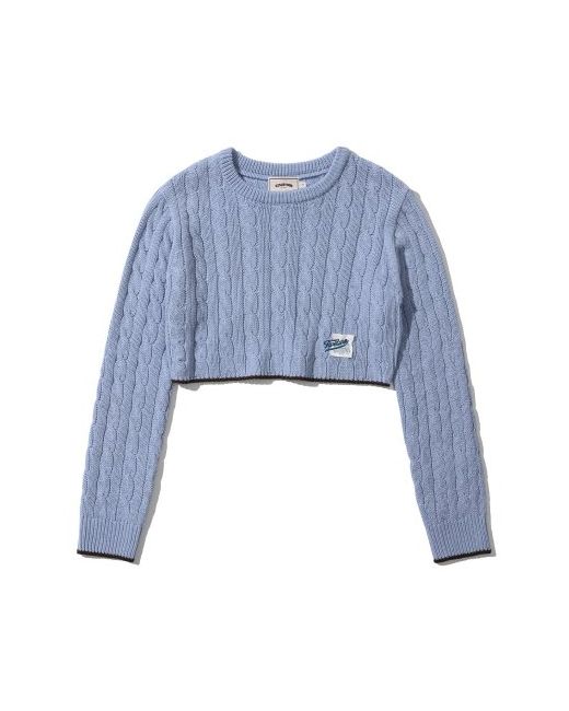 5252byoioi Cable Crop Sweater Sky