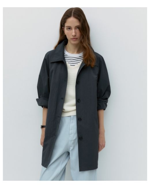 depound a classic half trench coat charcoal