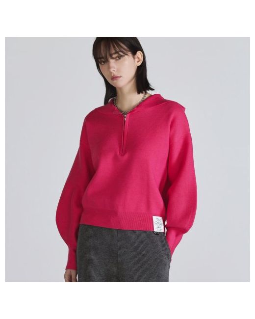 thegreenlab Half zip-up hooded pullover