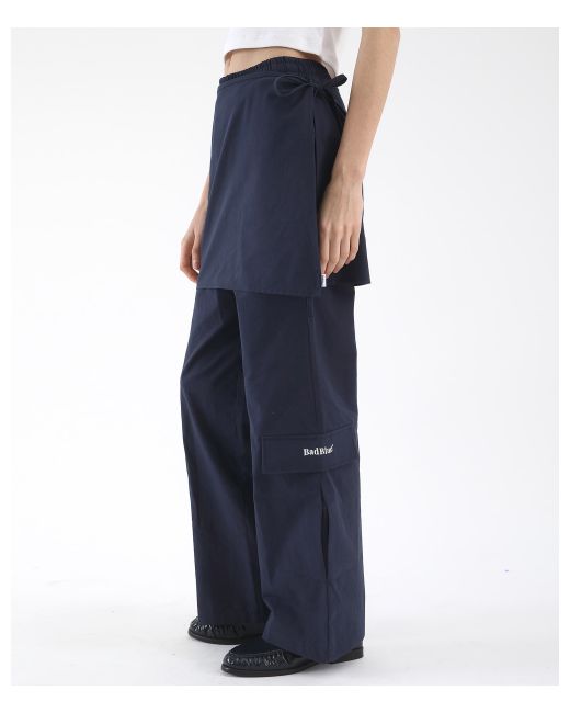 badblue Cotton Cargo Skirt Pants Navy