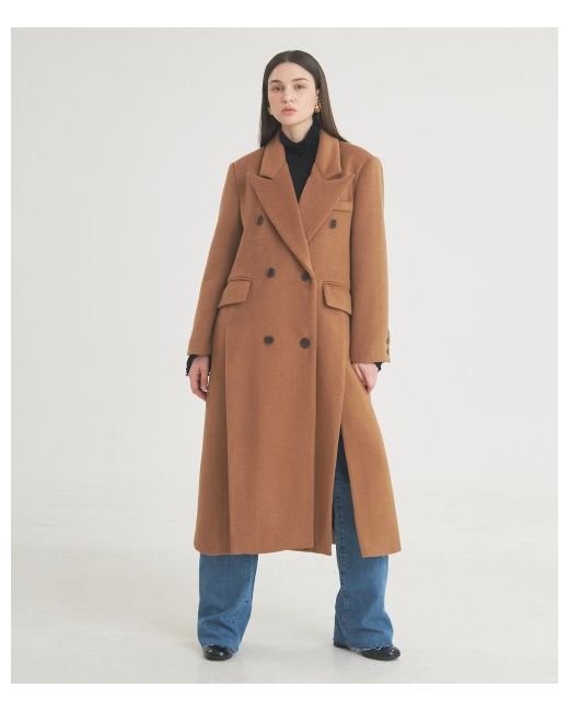 freiheit Tailored Double-Breasted Slit Coat