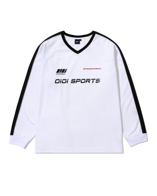 5252byoioi Sports Track Long Sleeve T-ShirtWhite