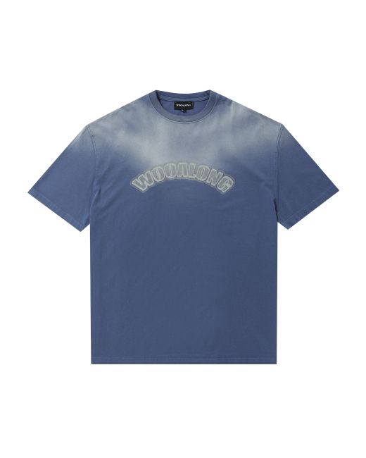 wooalong Lettering graphic vintage washing T-shirts