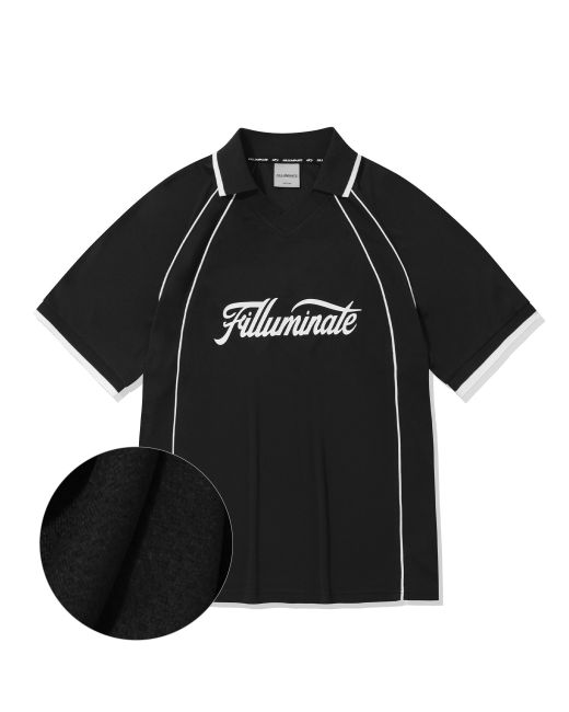 filluminate Double piping collar jersey T-shirt