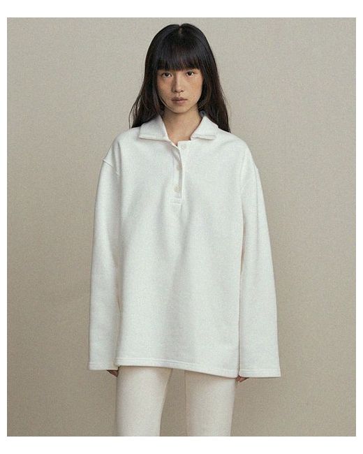 lingseoul fleeced oversize collar top-ivory IVORY