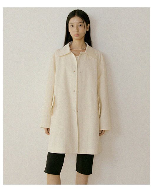lingseoul balmacaan half trench coat-ivory IVORY