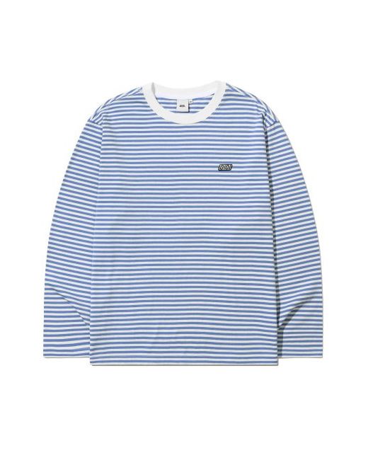 5252byoioi Patch Stripe Long Sleeve T-ShirtBlue