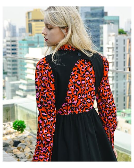 hashtag9 Janus double leopard combination dress