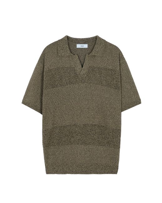 lmood Holiday PK Half Knit Short Sleeve Shirt Brown