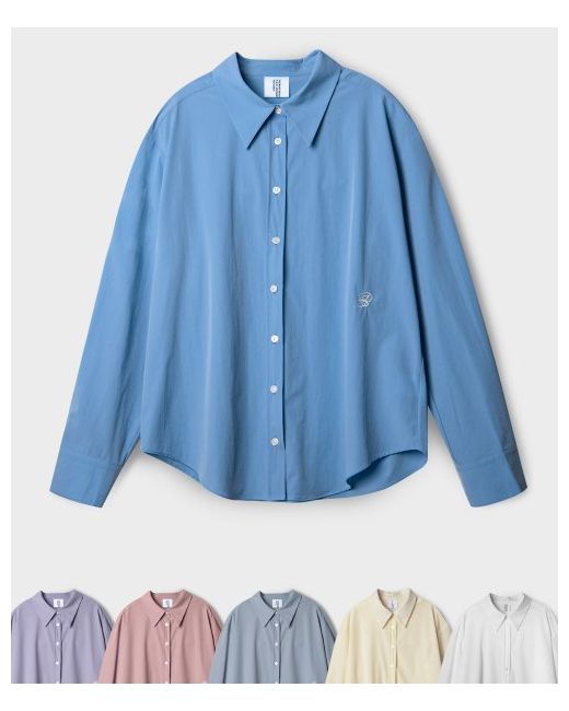 placestudio Wrinkle Free Basic Overfit Shirt Collar Blouse