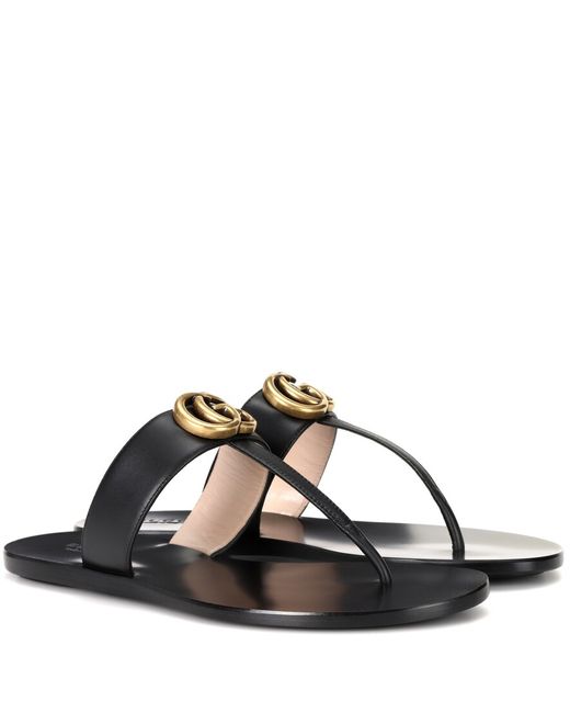 Gucci Double G leather sandals