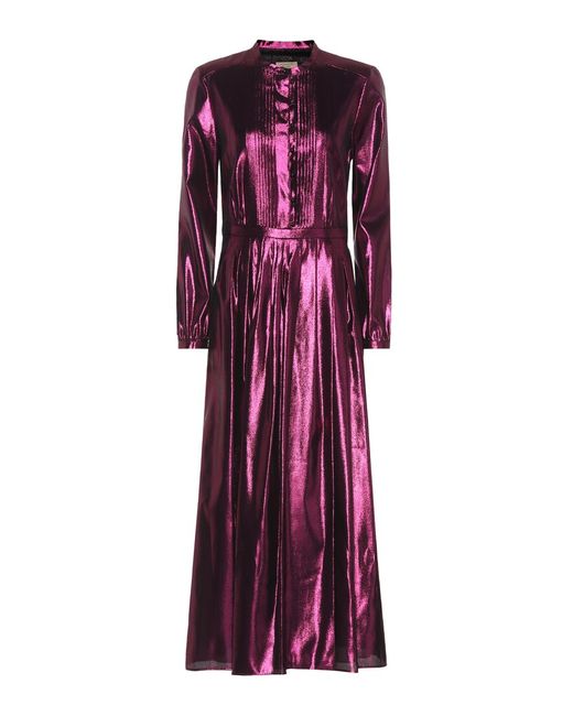 Burberry Metallic silk-blend maxi dress