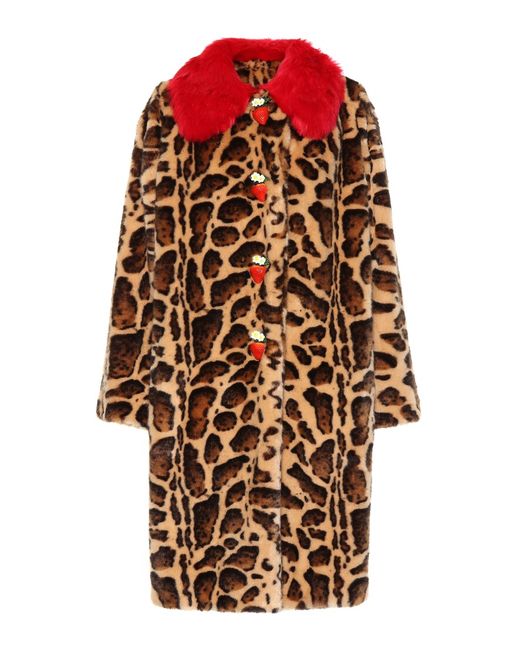 Dolce & Gabbana Leopard faux fur coat
