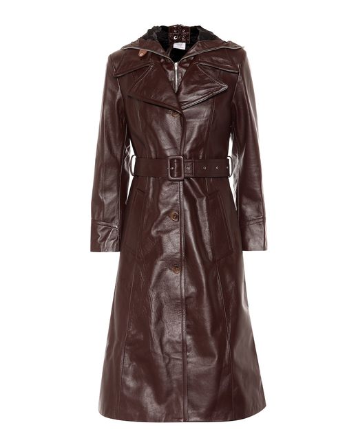 Vetements Hooded leather trench coat