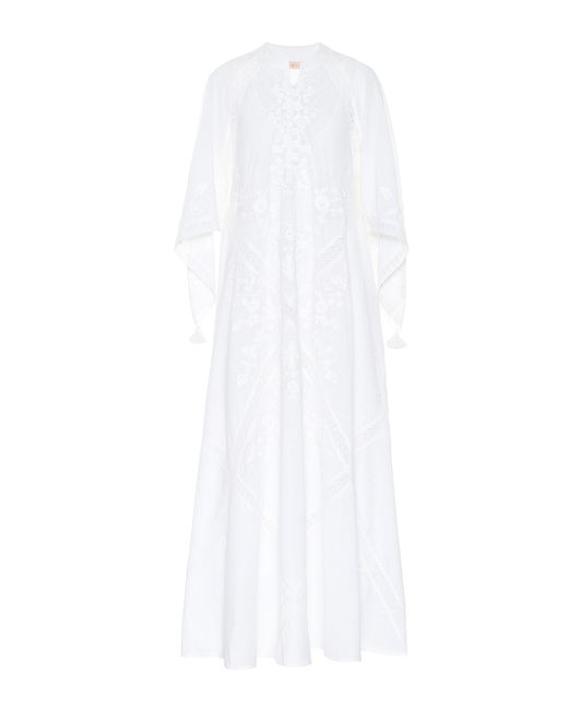 Tory Burch Embroidered cotton maxi dress