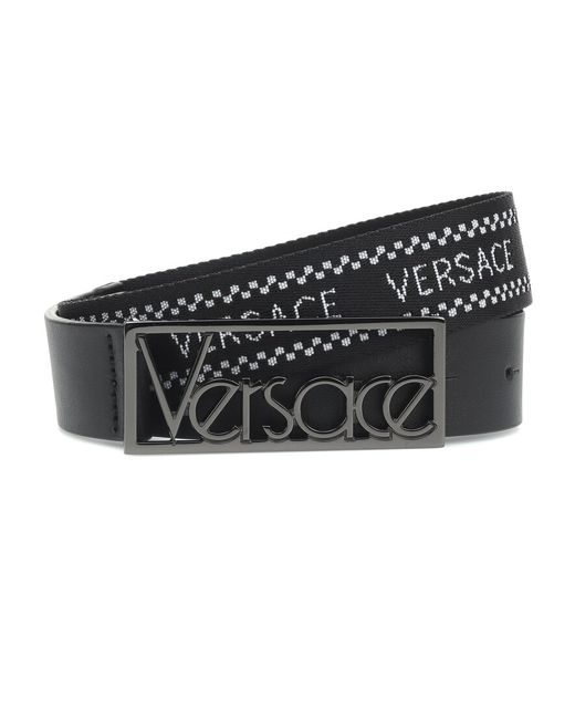 Young Versace Embellished leather belt